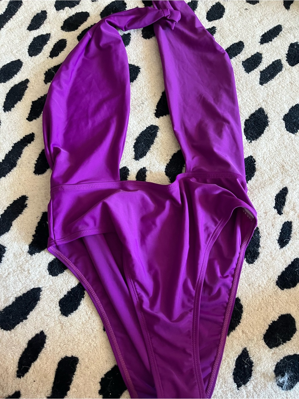 Purple deep cut modern cut w full coverage on bottom